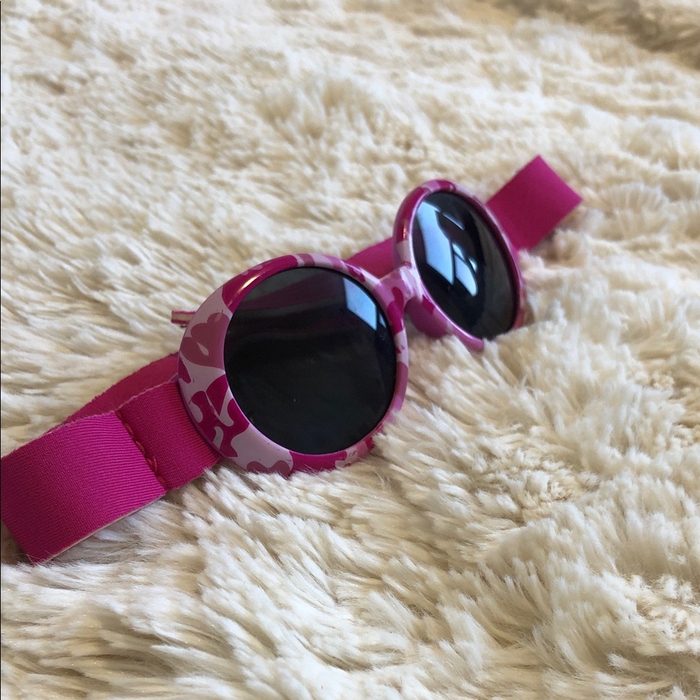 Children's Round Pink Sunglasses with Adjustable Strap